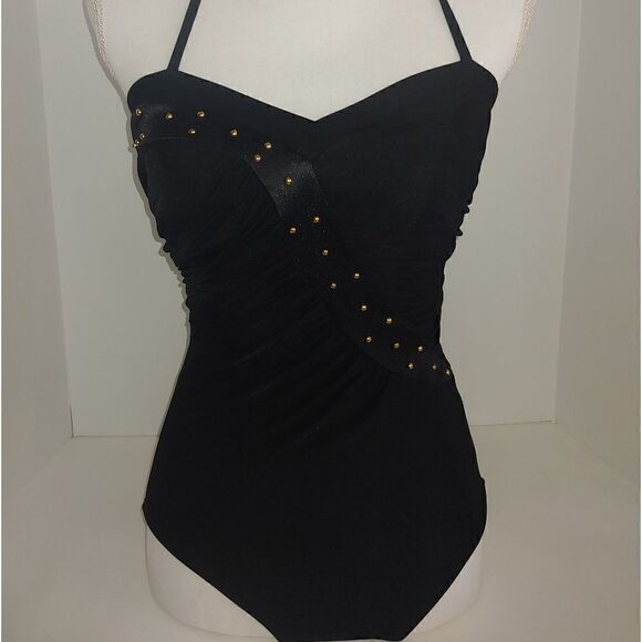 Carol Wior Women's One Piece Bathing Suit Black Size 8 - Picture 1 of 7